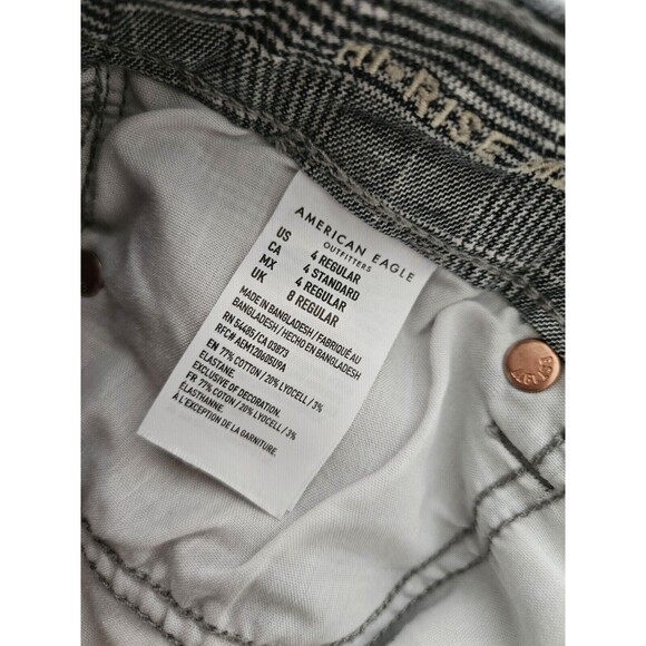 American Eagle Super Stretch Hi-Rise Mini Skirt Black White Houndstooth Size 4 - Picture 7 of 8